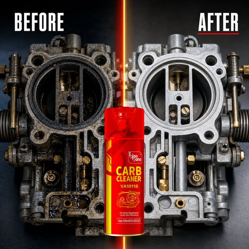 Before & After Carb Cleaner Results - Biaobang VA10118 Removes Heavy Carbon Buildup