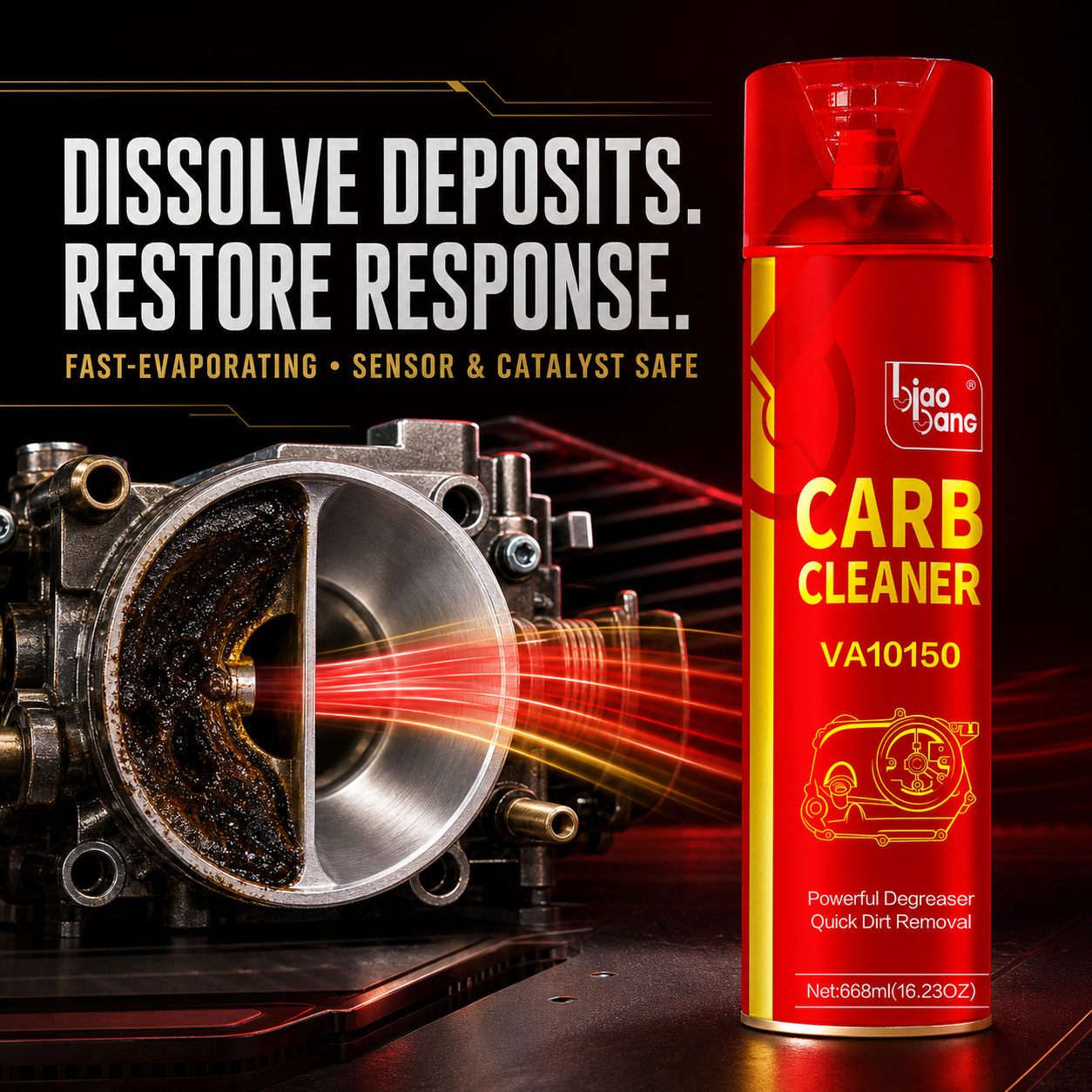 Biaobang Carb Cleaner VA10150 – Dissolve Deposits, Restore Engine Response