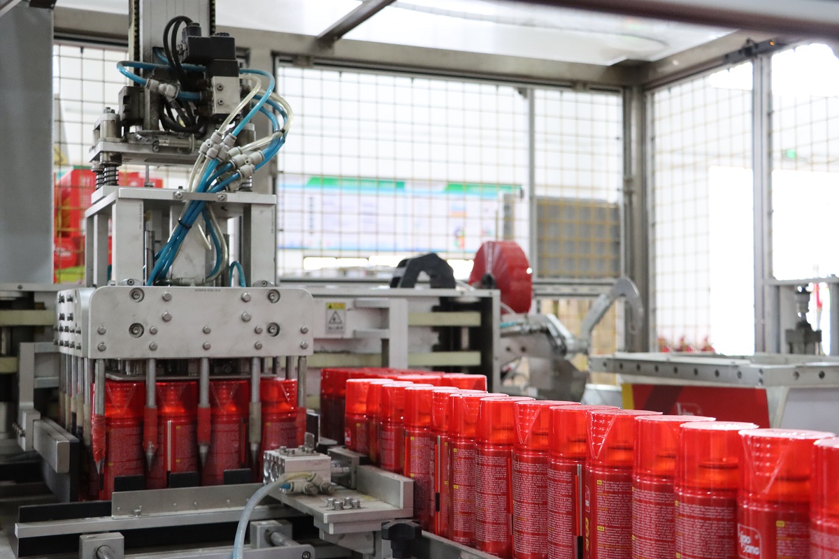 Automated aerosol contract manufacturing production line
