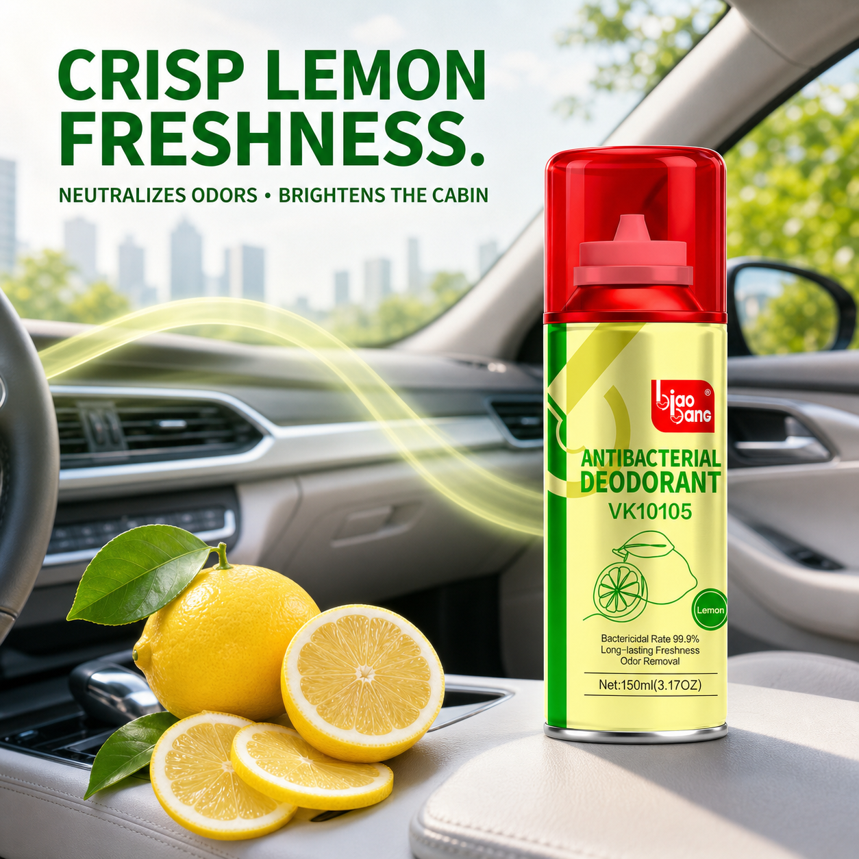 Biaobang Lemon Antibacterial Deodorant Spray for Car & Home