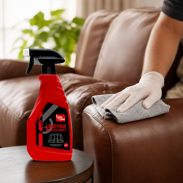 Biao Bang Leather Protectant Application on Home Sofa