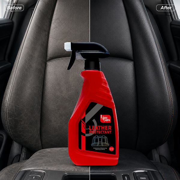 Biao Bang Leather Protectant Before and After Car Seat Restoration