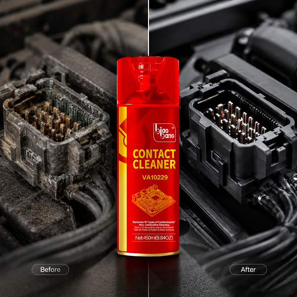 Biao Bang Contact Cleaner Before and After Electrical Connector Restoration