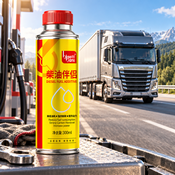 Biao Bang Diesel Mate 300ml Bottle with Heavy Duty Truck Background
